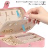 HTUTWOO Travel Jewelry Box, PU Leather Jewelry Organizer for Girls, Portable Mini Travel Case Display Storage Holder Boxes for Stud Earrings, Rings - 4 of 4