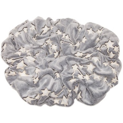 Gray Sherpa Faux Fur Glow-in-the-Dark Stars Throw Blanket