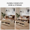 Pipishell Modern Lift Top Coffee Table with Storage, Fluted Design, Hidden Compartment & Open Shelf, Hydraulic Lift Tabletop, Natural Oak - 3 of 4