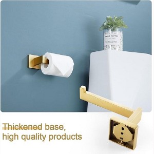 Ridstar 304 Stainless Steel Wall-Mounted Toilet Paper Holder for Bathrooms and Kitchens-Gold - 1 of 4