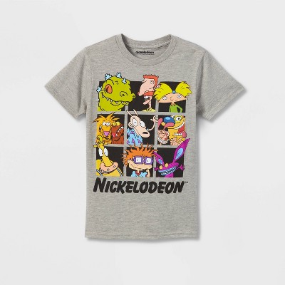 Boys' Nickelodeon Short Sleeve Graphic T-shirt - Heathered Gray : Target