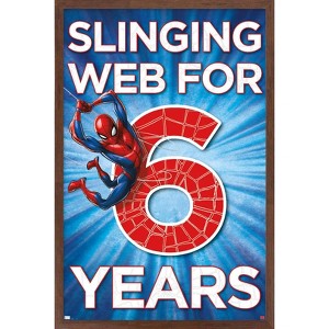 Trends International Marvel Spider-Man - Happy 6th Birthday Framed Wall Poster Prints - 1 of 4