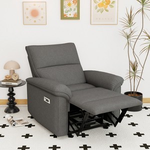 ORRD 270° Power Swivel Rocker Recliner Chair - Electric Nursery Glider with Push-Button Recline, Dark Gray - 1 of 4