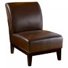 Unholstered Accent Chair Leather Slipper Chair with wooden legs for home living room-Christopher Knight Home - image 2 of 4