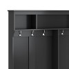 NicBex Coat and Shoe Rack Entryway Hall Tree with Bench with 6 Hooks, 24 Independent Open Shoe Cubbies, and 3 Shelves, Black - 4 of 4