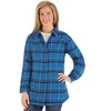 Collections Etc Ladies Fleece Lined Button-Front Flannel Shirt Jacket - 2 of 4