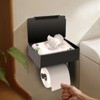 LunaLulinlk Toilet Paper Holder, Toilet Paper Holder with Shelf and Storage,Flushable Wet Wipes Dispenser for Bathroom - 2 of 4
