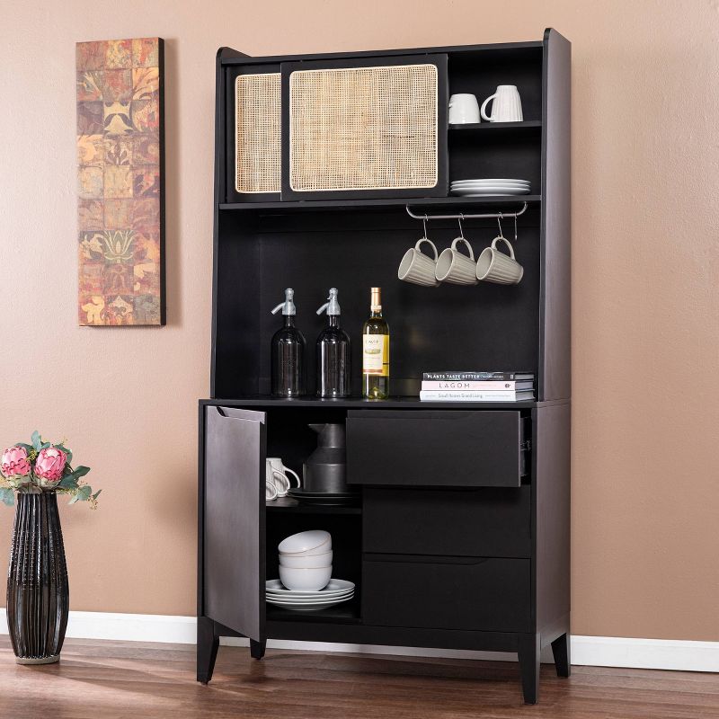 Groveholme Tall Buffet Cabinet with Storage Black/Natural - Aiden Lane, 4 of 12