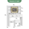 Vanity Desk with Sliding Mirror, 2 Drawers & Charging Station - Makeup Dressing Table with Stool for Bedroom, 3 Color , for Women & Girls - 2 of 4