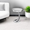 HomeRoots 21" Silver Aluminum Round End Table - 2 of 3