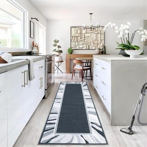 Washable Bordered Area Rug, Low-Pile Non-Slip Indoor Carpet, Durable Non-Shedding Throw Rug for Living Room, Bedroom, Entryway, Playroom - 1 of 4