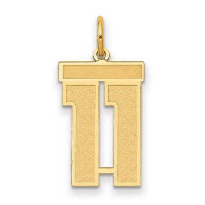 Black Bow Jewelry 14k Yellow Gold, Jersey Collection, Medium Number 11 Pendant