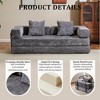 Whisen Sectional Compression Sofa Bed & Floor Futon Couch with Convertible Folding Design, Pillows and Armrests - 2 of 4