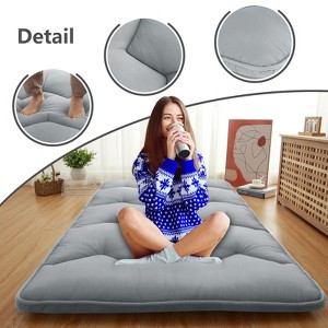 Twin Size Black Japanese Futon Floor Mattress – Roll-Up Sleeping Bed for Adults & Kids, Perfect for Camping Trips & Guest Rooms - 1 of 4