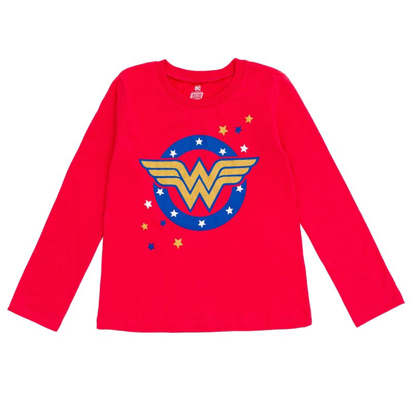 DC Comics Justice League Batman Superman Wonder Woman Girls 3 Pack Long Sleeve T-Shirts Little Kid to Big, 4 of 7