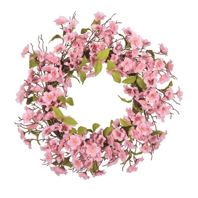 Transpac Plastic 24" Multicolor Spring Morning Glory Wreath