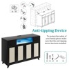 Homhougo Sideboard Buffet Cabinet, 4 Rattan Doors 2 Drawers Accent Storage Cabinet Black - 4 of 4