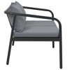 vidaXL 2 Seater Patio Sofa with Cushions Gray Aluminum - 3 of 4