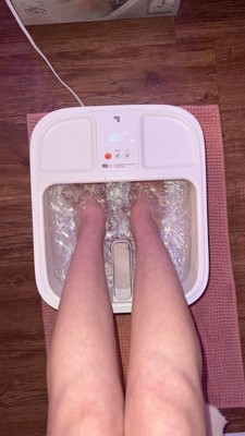 Sharper Image Hydro Spa Plus Foot Bath Massager, Heated with Rollers & LCD Display, White