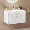 FUFU&GAGA Modern Wall-Mounted Bathroom Vanity with Faucet - White and Drawers - 2 of 4