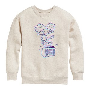 Boys' - Hey Arnold! - 3D Arnold Graphic Long Sleeve Fleece Sweatshirt - 1 of 4