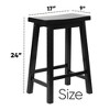 PJ Wood Classic Saddle Seat 24 Inch Kitchen Bar Counter Stool with Backless Seat & 4 Square Legs, for Homes, Dining Spaces, and Bars (2 Pack) - 3 of 4