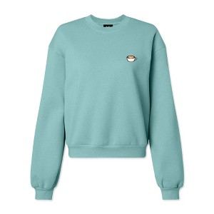 Dalix Cappuccino Embroidered Fleece Relaxed Boxy Fit Long Sleeve Crewneck Sweatshirt Womens - 1 of 4