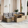vidaXL Patio Sofa Set with Cushions 11 Piece Poly Rattan - Gray Wood - 2 of 4