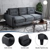 VYNXARIA 3-Seat Black Velvet Sectional Sofa,Stylish & Comfortable for Living Room, Bedroom, Office, Small Spaces - 3 of 4