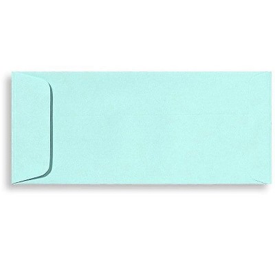 LUX 4 1/8" x 9 1/2" #10 80lbs. Open End Envelopes Seafoam Blue 50/Pack LUX-7716-113-50