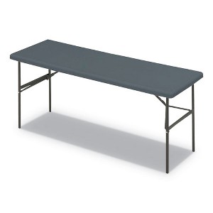 Iceberg IndestrucTable Classic Folding Table, Rectangular, 72" x 24" x 29", Charcoal - 1 of 1