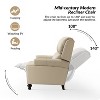 Set of 2 Elisabete Modern Wingback Genuine Leather Recliner with Vintage Nail Head Trim for Living Room and Bedroom  | ARTFUL LIVING DESIGN - 3 of 4