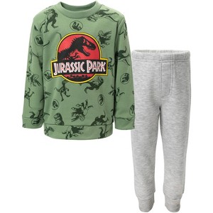 Jurassic World Fleece Pullover Sweatshirt & Pants Green / Grey - 1 of 4