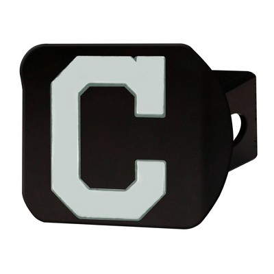 MLB Cleveland Indians Chrome Metal Hitch Cover - Black