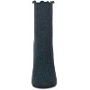 Memoi Women's Ribbed Cotton Blend Lettuce Edge Embroidered Owl Crew Sock Teal 9-11 - 2 of 4