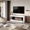 Famapy White Geometric Black-White TV Stand with Spacious Top,Modern Living Room Media Console,Floating TV Shelf,Stylish & Functional - 2 of 4