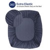 PiccoCasa 100GSM Microfiber Striped Bed Fitted Sheet 16 Inch Deep Pocket Bed Mattress Cover - 3 of 3