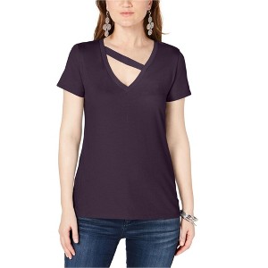 I.N.C International Concepts Womens Solid Basic T-Shirt, Purple, Small - 1 of 1