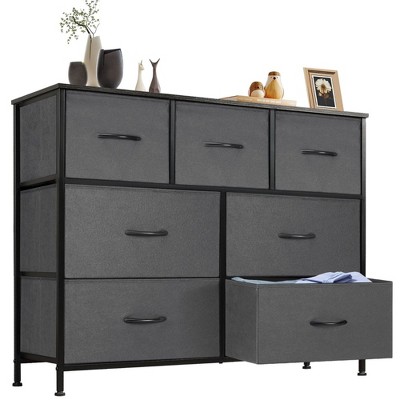 FURNIinspire Utility Storage Cabinets 7 Drawer Multi-Functional Tall Dresser Ideal for Organization in Kids Rooms and Beyond, Gray, 39.3"*11.8"*30.3"