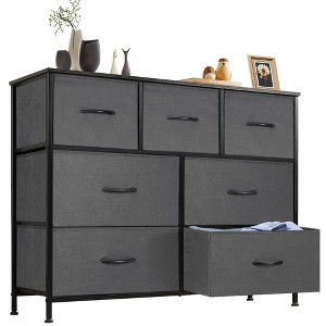 FURNIinspire Utility Storage Cabinets 7 Drawer Multi-Functional Tall Dresser Ideal for Organization in Kids Rooms and Beyond, Gray, 39.3"*11.8"*30.3" - 1 of 4
