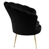 CAVINAS Velvet Accent Chair with Scalloped Backrest and Metal Legs,Modern Upholstered Living Room Chairs,Reading Chairs for Living Room - 4 of 4
