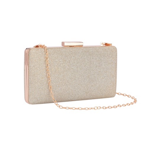 Сумки INSPIRE CHIC Clutch Purse for Women Elegant Evening Bag with 2 Removable Chains Gold 7.1*1.9*3.9 inches