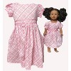 Doll Clothes Superstore Size 5 Matching Girl And Doll Pink Stripe Dresses - 2 of 4