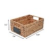 happimess Lane 12" Classic Farmhouse Handwoven Hyacinth Pantry Baskets with Chalkboard Labels and Handles - 4 of 4