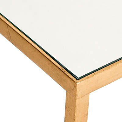 Mita Gold Leaf Mirrored Glass End Table