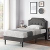 VECELO Modern Upholstered Bed Frame Wooden Platform Bed with Adjustable Headboard and Underbed Storage Space - 4 of 4