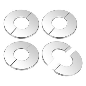 Unique Bargains 304 Stainless Steel Self-Adhesive Round Durable Faucet Escutcheons 4 Pcs - 1 of 4