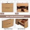 NicBex Floating Bathroom Vanity with Ceramic Sink,Modern Bathroom Sink Vanity with 2 Drawers,24/30 inch Bathroom Sink Cabinet for Bathroom,Brown/Gray - 4 of 4