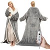 Wearable Heated Blanket with Foot Pocket & Sleeves,Electric Snuggle Throw Blankets - 2 of 4
