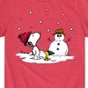 Boys' - Peanuts - Snoopy Woodstock Snowman Short Sleeve Graphic T-Shirt - 2 of 4